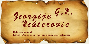 Georgije Mekterović vizit kartica